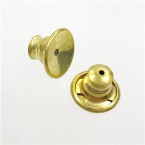 Copper Earring Nut Back Gold Plated, approx 7-10mm