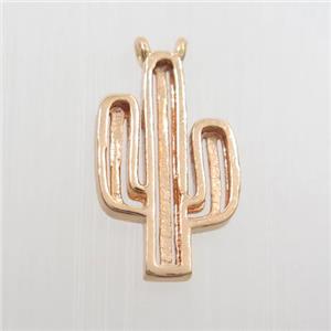 copper cactus pendants with 2loops, rose gold, approx 10-15mm