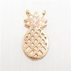copper pineapple pendant with 2loops, rose gold, approx 8-15mm