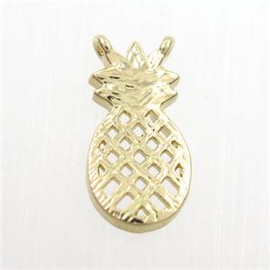 copper pineapple pendant with 2loops, gold plated, approx 8-15mm