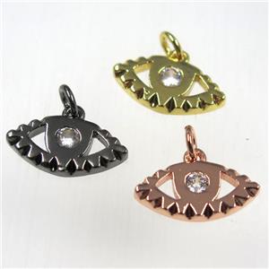 copper eye pendants paved zircon, mixed, approx 8-16mm