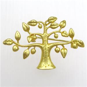 copper Christmas Tree Brooch, gold plated, approx 27-40mm