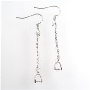 copper earring hook, platinum plated, approx 15-55mm