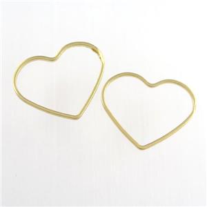 copper heart jumpring, gold plated, approx 15-19mm