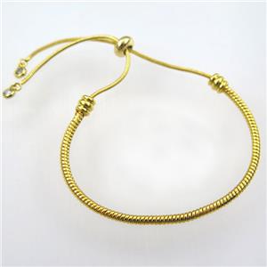 copper bracelet chain, gold plated, approx 3mm dia, 60mm dia