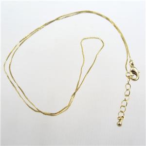 copper necklace chain, gold plated, approx 0.6mm chain, 40cm length