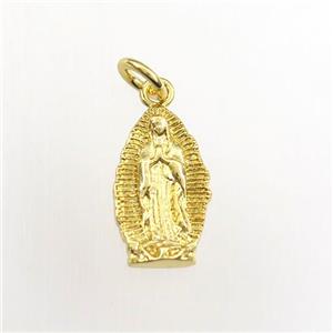 copper Jesus pendant, religious, gold plated, approx 8-14mm