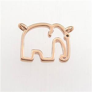 copper elephant pendant, rose gold, approx 11-14mm