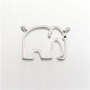 copper elephant pendant, platinum plated, approx 11-14mm