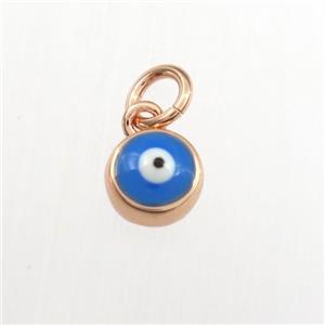 copper pendant with evil eye, rose gold, approx 6mm dia