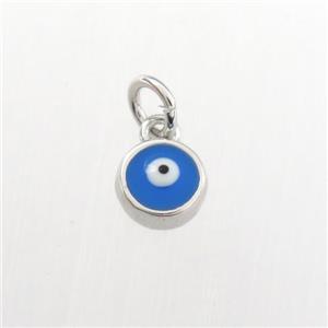 copper pendant with evil eye, platinum plated, approx 6mm dia