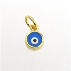 copper pendant with evil eye, gold plated, approx 6mm dia