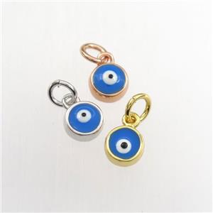 copper pendant with evil eye, mix color, approx 6mm dia