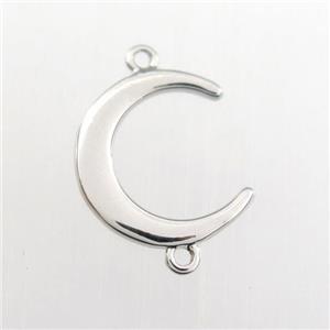 copper moon connector, platinum plated, approx 15mm
