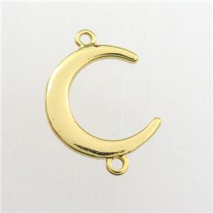 copper moon connector, gold plated, approx 15mm