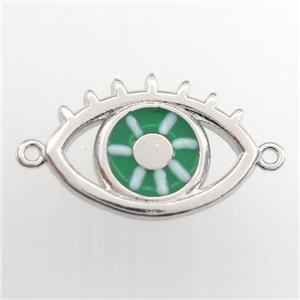copper eye connector, enamel, platinum plated, approx 13-18mm