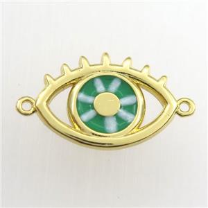 copper eye connector, enamel, gold plated, approx 13-18mm