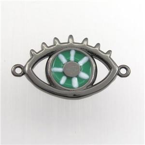 copper eye connector, enamel, black plated, approx 13-18mm