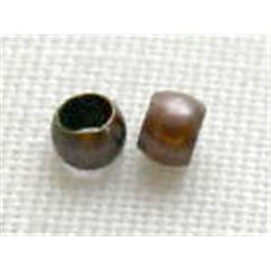 Round Crimp Beads, copper, antique red, 2mm diameter