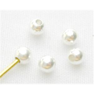 Silver Plated Copper End Caps For Memory Wire, half-hole, 3mm diameter