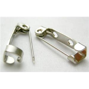 Brooch pins, iron, nickel color, 20mm length