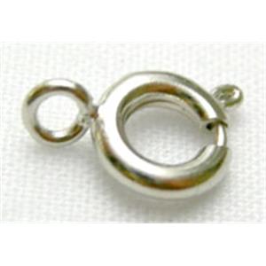 platunum plated Copper Spring Clasp, 6mm diameter