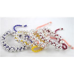 mixed friendship Bracelets, resizable, hand-made, 11mm dia, 8 inch length