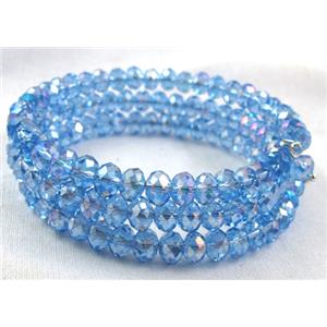 blue Chinese Crystal Bracelets, 18mm wide, 55mm dia
