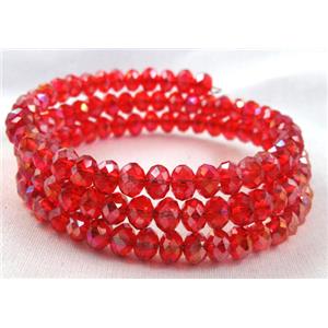 red Chinese Crystal Bracelets, 18mm wide, 55mm dia