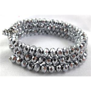 Chinese Crystal Bracelets, silver plated, 18mm wide, 55mm dia