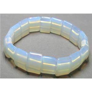 opal stone bracelet, stretchy, 10x15mm, 8 inch length
