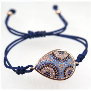 handmade bracelet with Teardrop pave zircon, nylon wire, approx 50-60mm dia