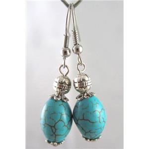 handmade earring with turquoise, copper, alloy bead, approx 30-60mm length