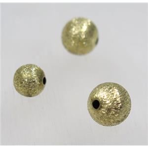 round Brushed Raw Brass ball drawbench beads, approx 10mm dia