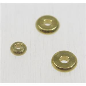 Raw Brass rondelle spacer beads, approx 6mm dia