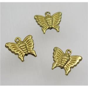 Raw Brass butterfly pendant, approx 13x15mm