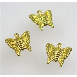 gold plated Brass butterfly pendant, approx 13x15mm