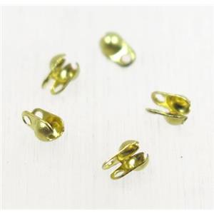 Raw Brass beadTips, approx 2-4mm, 1.5mm dia
