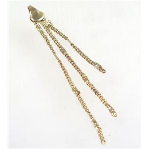 copper tassel pendant with chain, gold plated, approx 1.8mm thickness, 70-80mm length