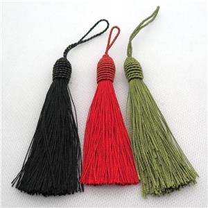 mixed color Nylon wire tassel pendants, approx 95mm length