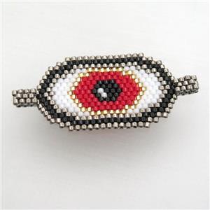 Handcraft eye connector with seed glass beads, approx 22-40mm