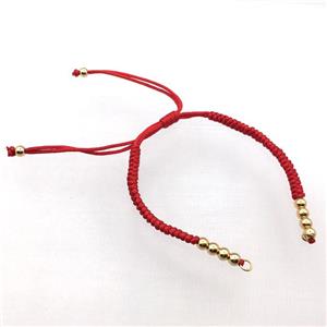 red nylon wire bracelet chain, resizable, approx 4mm, 15cm length