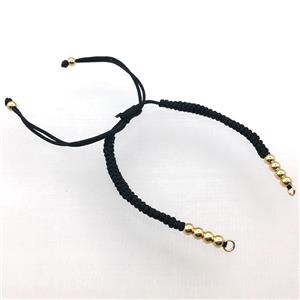 black nylon cord bracelet chain, approx 4mm, 15cm length