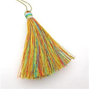 multicolor Nylon wire tassel pendants, approx 85mm length