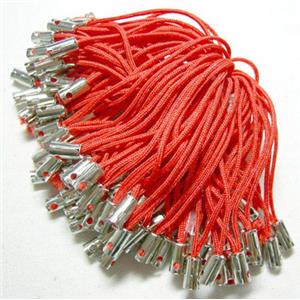 Red String hanger with ends tube, tube: 4mm dia, 50mm length
