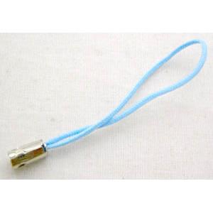 Mobile phone cord, aqua, tube:4mm dia, 50mm length