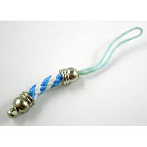 Mobile phone cord, String hanger with copper ends Clasp, 6.5cm(2.5 inch) length