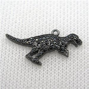 copper dragon pendants paved zircon, black plated, approx 12-28mm