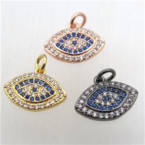 copper eye pendant pave zircon, mixed color, approx 10-16mm