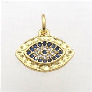 copper Eye pendant pave zircon, gold plated, approx 10-14mm